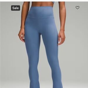 Lululemon Blue Flared Leggings with Seamless Waistband